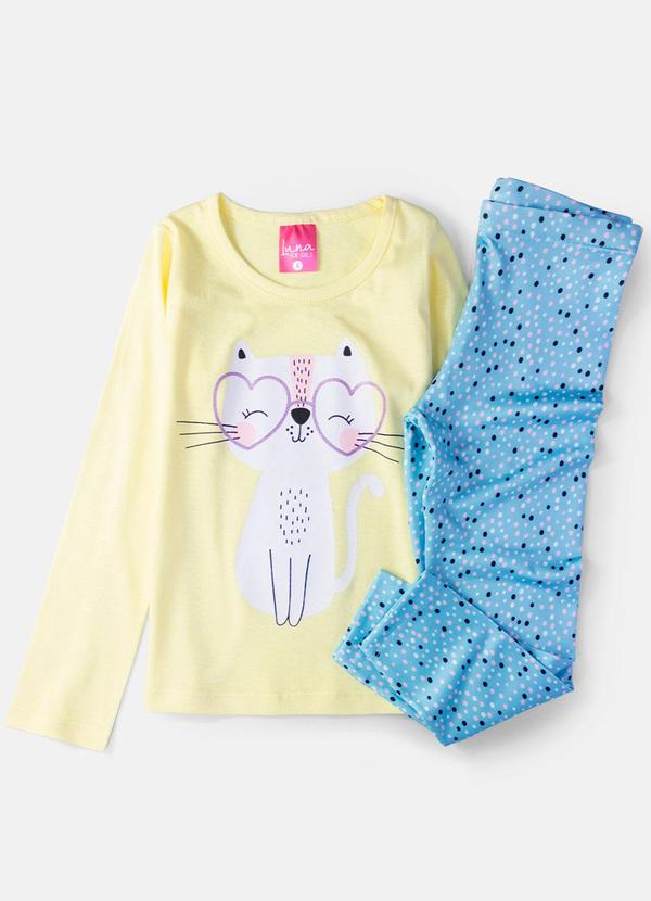 Laluna - Conjunto Feminino Gatinha Amarelo 2