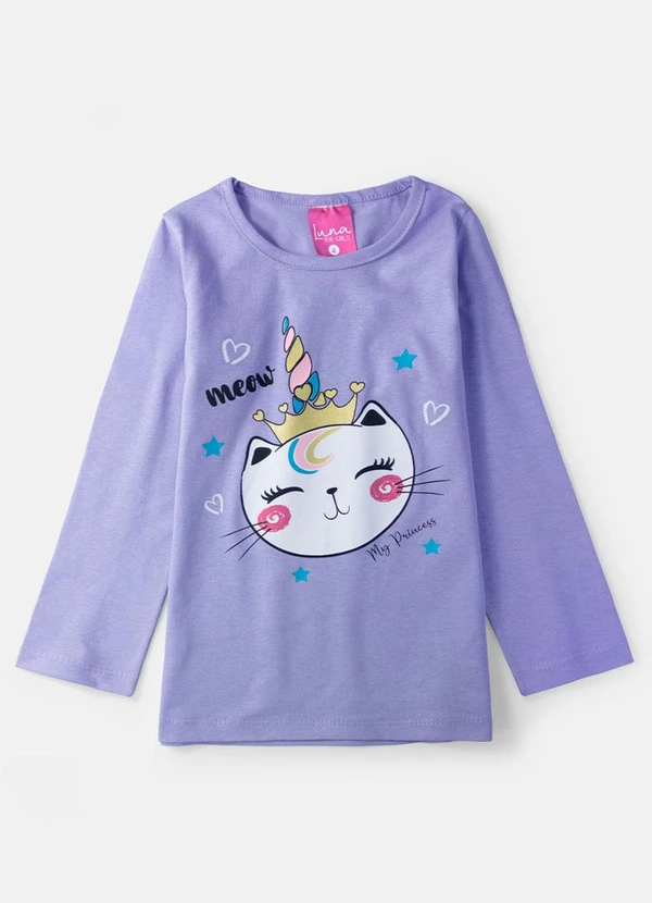 Laluna - Conjunto Feminino Gatinha Coroa Lilás 3