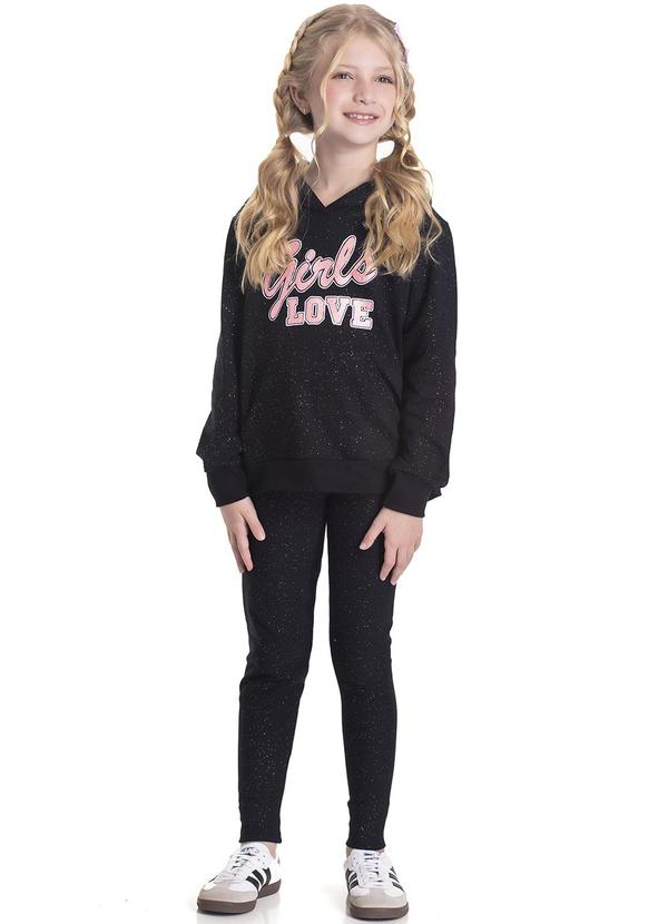 Sempre Kids - Conjunto Feminino Glitter Preto