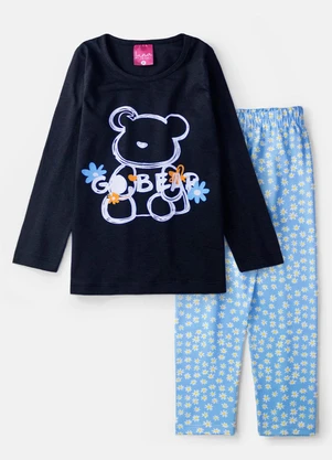 Laluna - Conjunto Feminino Go Bear Preto - LALUNA