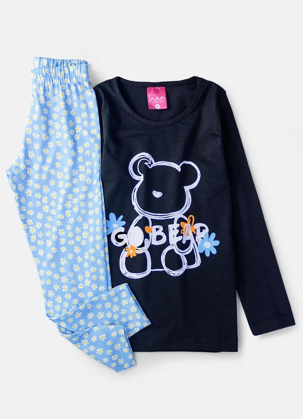 Laluna - Conjunto Feminino Go Bear Preto 2