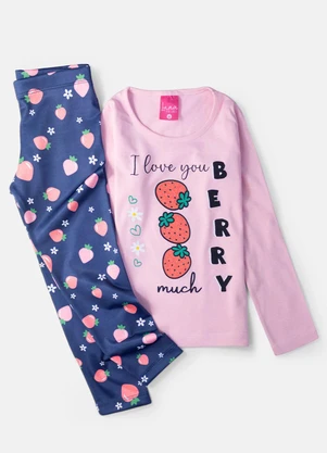 Laluna - Conjunto Feminino I Love You Rosa - LALUNA