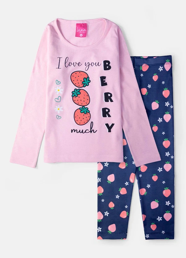 Laluna - Conjunto Feminino I Love You Rosa