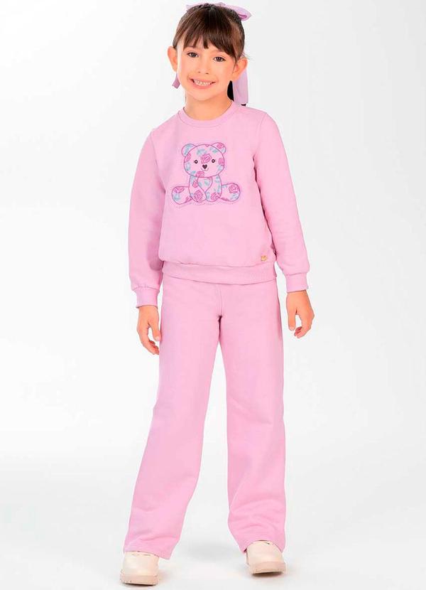 Cativa Kids - Conjunto Feminino Infantil Bordado Lilas