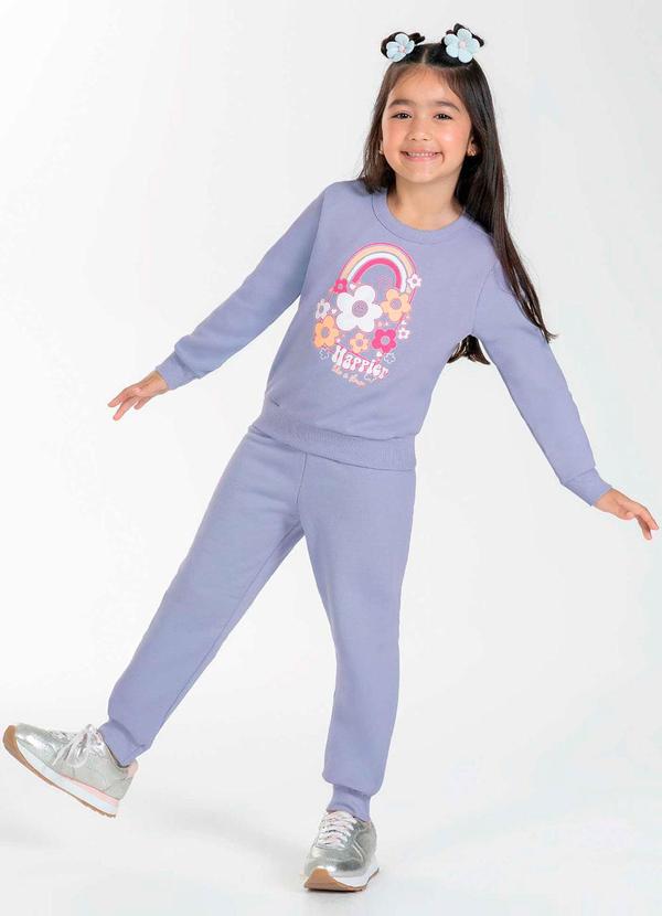 Cativa Kids - Conjunto Feminino Infantil com Estampa Azul