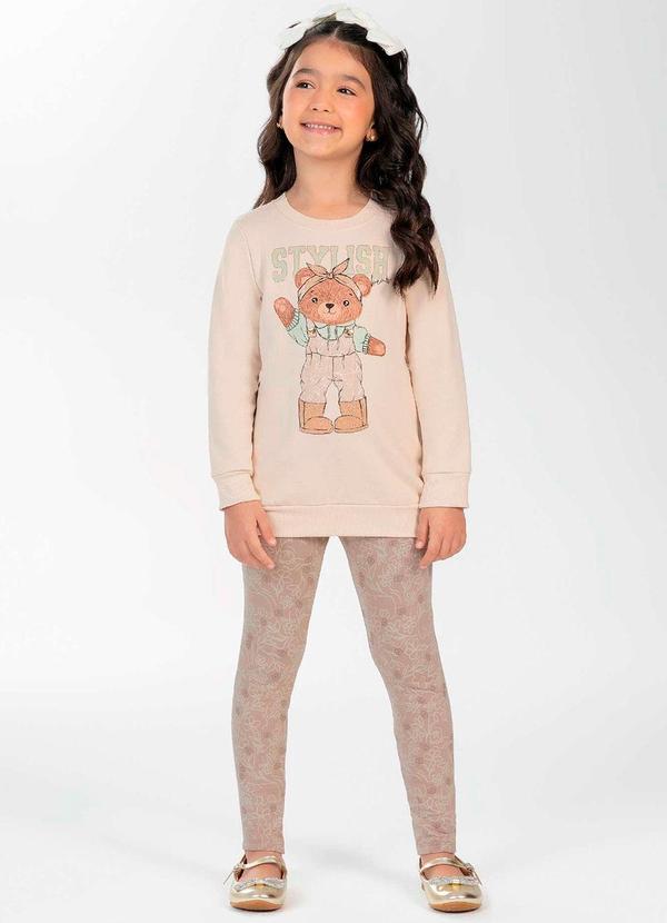 Cativa Kids - Conjunto Feminino Infantil com Estampa Bege 2