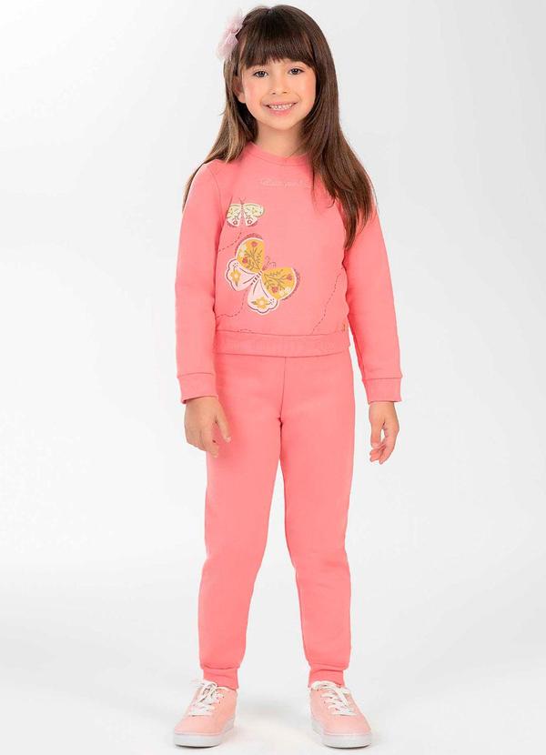 Cativa Kids - Conjunto Feminino Infantil com Estampa Rosa