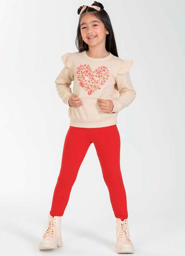 Cativa Kids - Conjunto Feminino Infantil com Glitter Bege 1