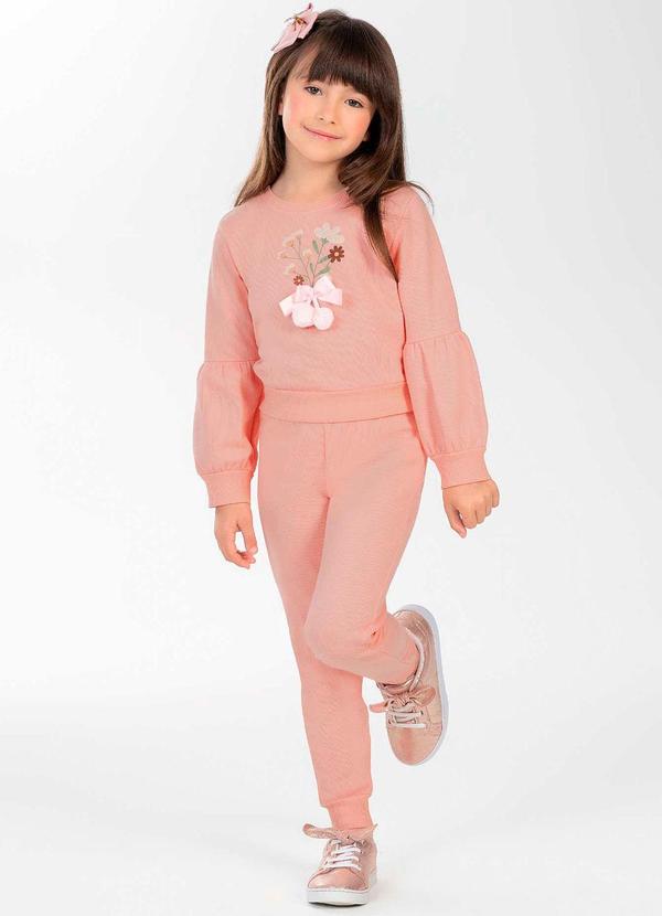 Cativa Kids - Conjunto Feminino Infantil com Glitter Rosa