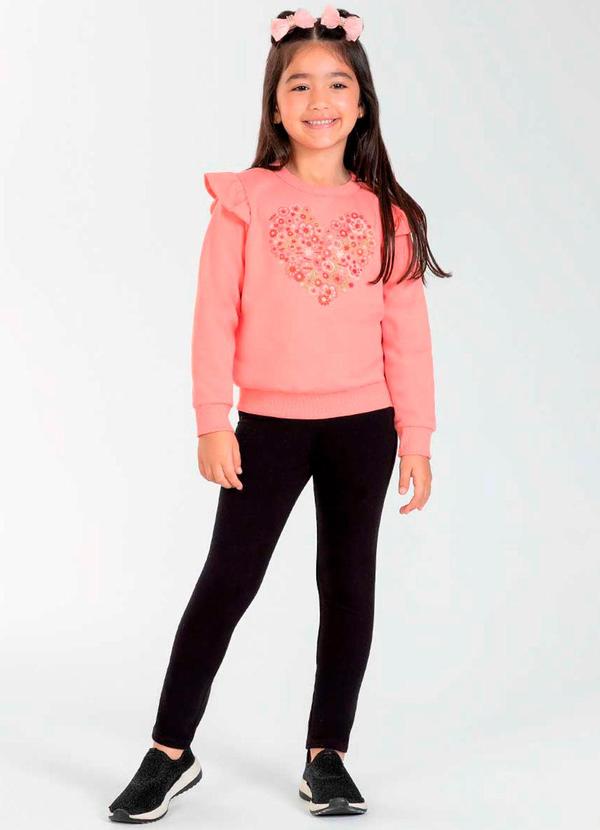 Cativa Kids - Conjunto Feminino Infantil com Glitter Rosa