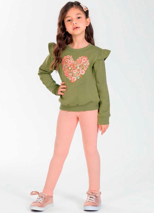 Cativa Kids - Conjunto Feminino Infantil com Glitter Verde