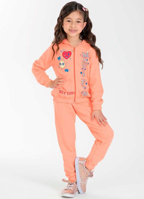 Cativa Kids - Conjunto Feminino Infantil com Jaqueta Laranja