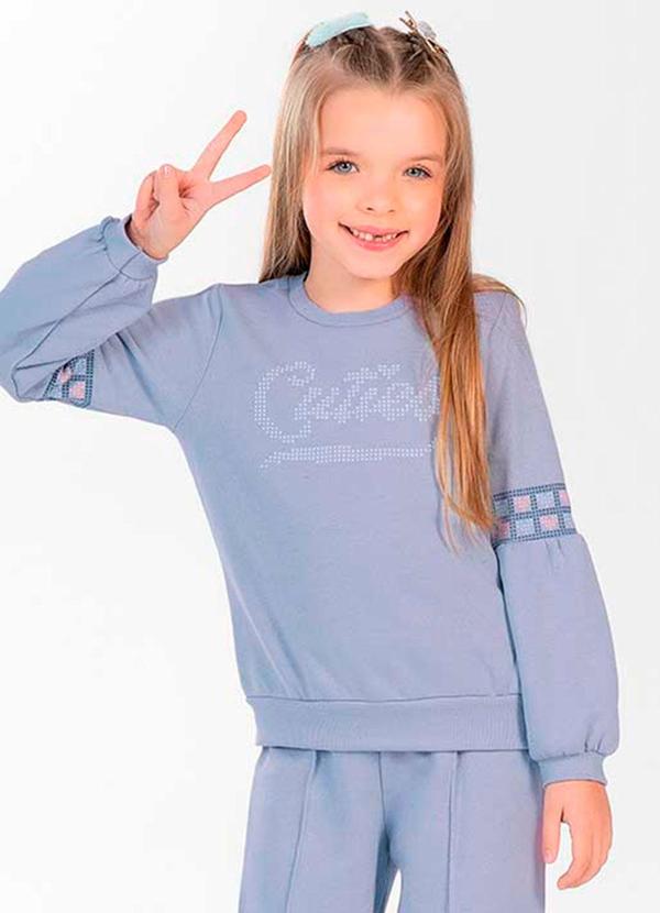 Cativa Kids - Conjunto Feminino Infantil com Relevo Azul 2