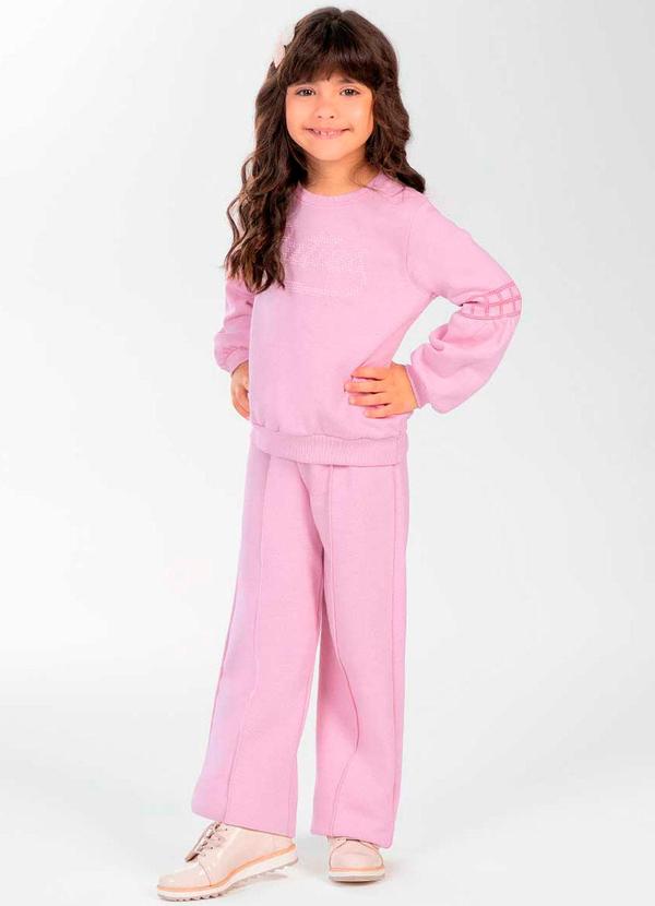 Cativa Kids - Conjunto Feminino Infantil com Relevo Lilas