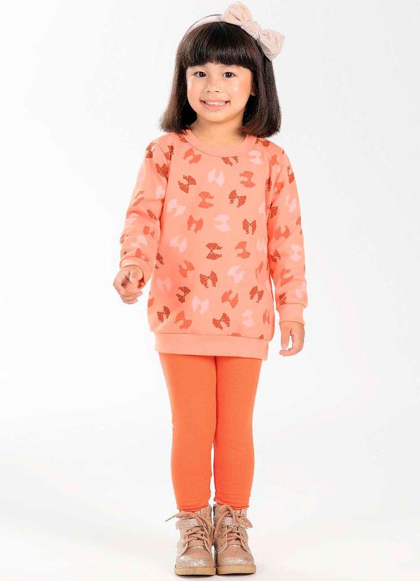 Cativa Kids - Conjunto Feminino Infantil Confortavel Laranja