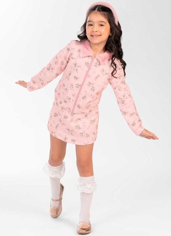Cativa Kids - Conjunto Feminino Infantil Estampado Rosa