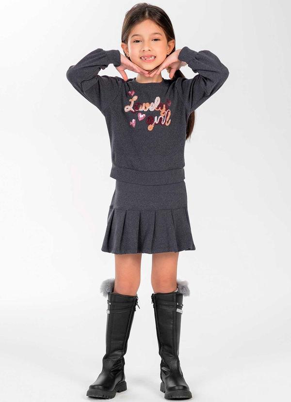 Cativa Kids - Conjunto Feminino Infantil Lantejoulas Cinza 2