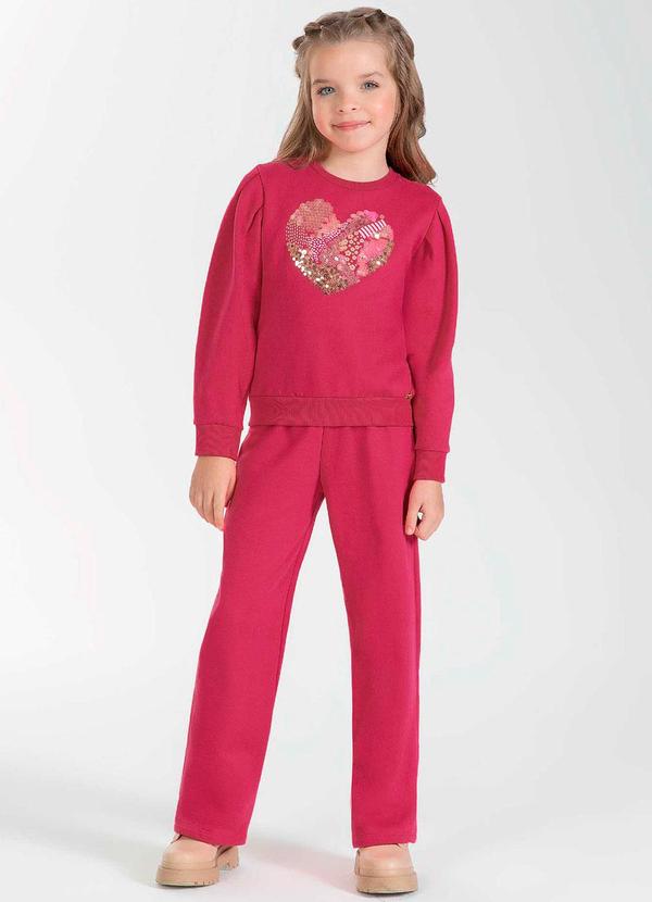 Cativa Kids - Conjunto Feminino Infantil Lantejoulas Rosa