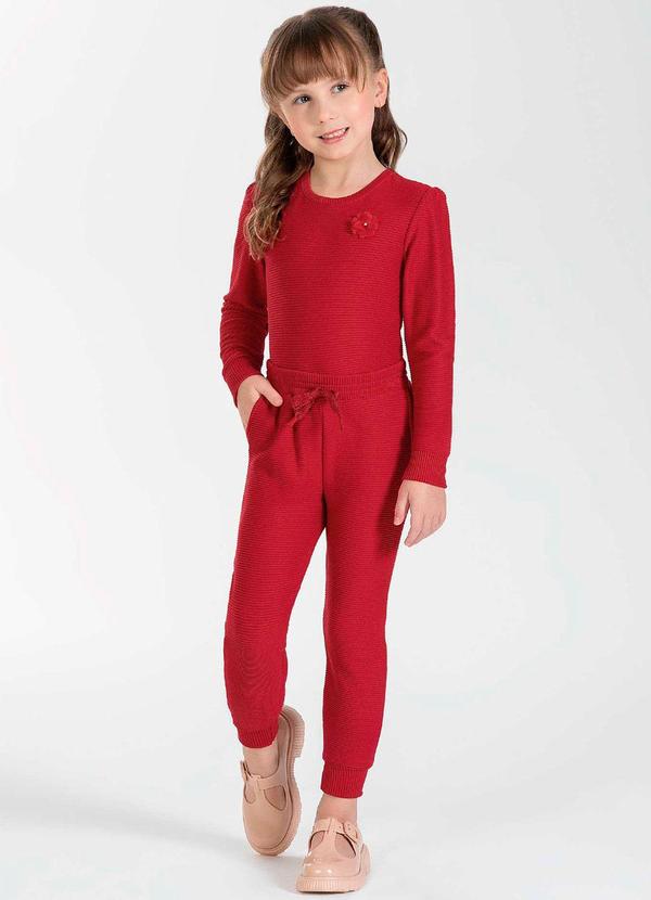 Cativa Kids - Conjunto Feminino Infantil Moderno Vermelho