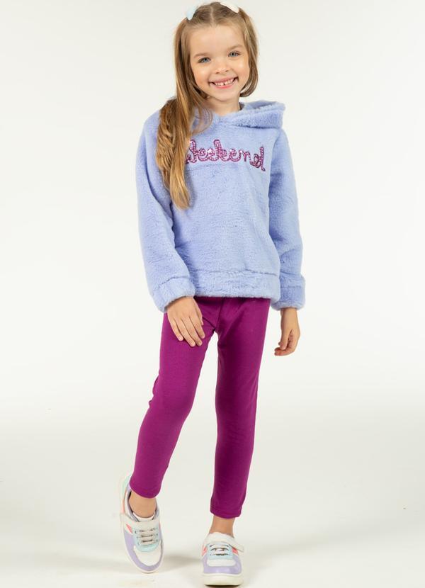 Cativa Kids - Conjunto Feminino Infantil Peluciado Roxo