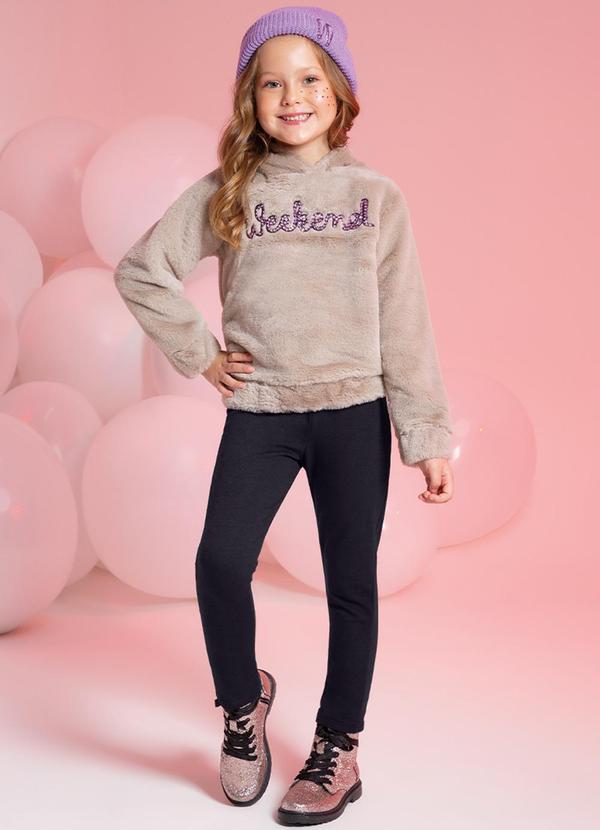 Cativa Kids - Conjunto Feminino Infantil Peluciado Roxo