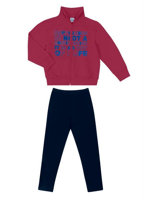 Rovi Kids - Conjunto Menina Jaqueta Legging Vermelho
