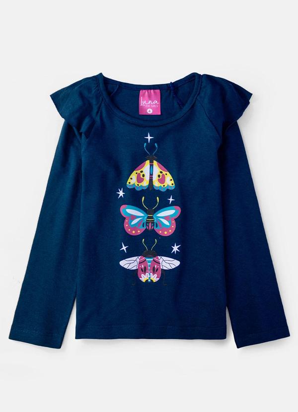 Laluna - Conjunto Feminino Mariposas Marinho 3