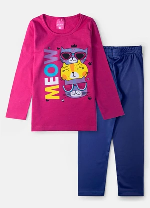 Laluna - Conjunto Feminino Meow Pink - LALUNA