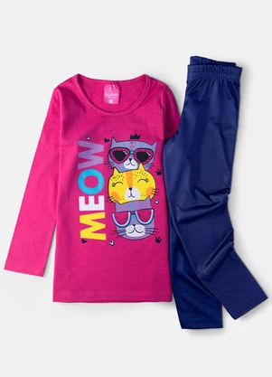 Laluna - Conjunto Feminino Meow Pink - LALUNA