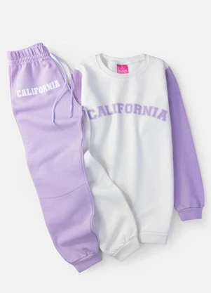 Laluna - Conjunto Feminino Moletom California Lilás - LALUNA