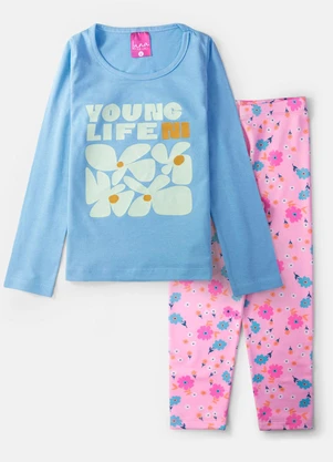 Laluna - Conjunto Feminino Young Life Azul Bebê - LALUNA