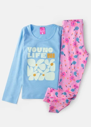 Laluna - Conjunto Feminino Young Life Azul Bebê - LALUNA