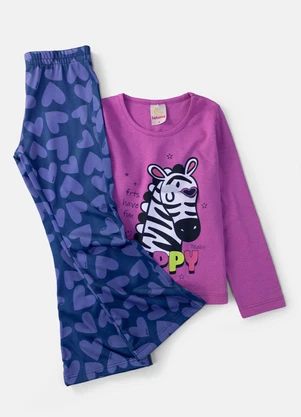 Laluna - Conjunto Feminino Zebra Happy Orquídea - LALUNA