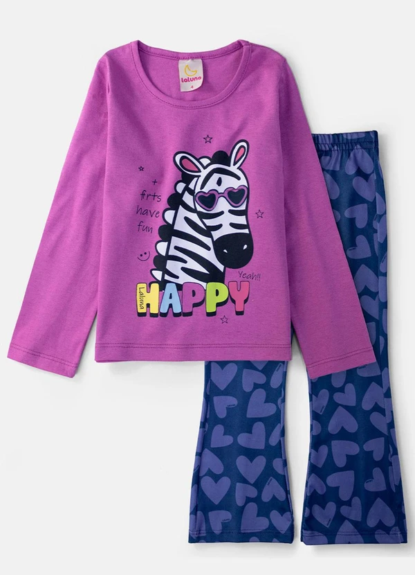 Laluna - Conjunto Feminino Zebra Happy Orquídea