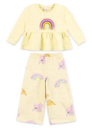 Marisol - Conjunto Flay Longo Infantil Amarelo - MARISOL