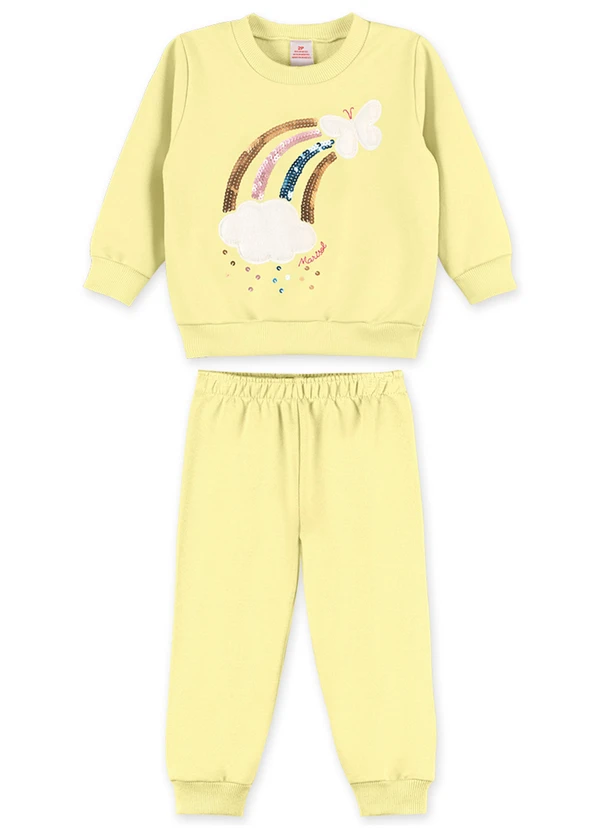 Marisol - Conjunto Flay Longo Infantil Amarelo