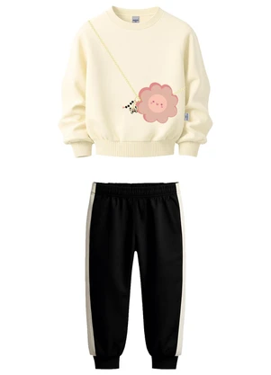Malwee Kids - Conjunto Flor com Bordado Bege - MALWEE KIDS