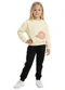 Malwee Kids - Conjunto Flor com Bordado Rosa Claro - variação: Bege