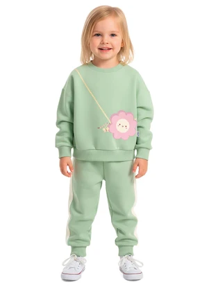 Malwee Kids - Conjunto Flor com Bordado Verde Água - MALWEE KIDS