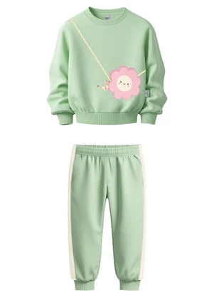Malwee Kids - Conjunto Flor com Bordado Verde Água - MALWEE KIDS