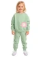 Malwee Kids - Conjunto Flor com Bordado Rosa Claro - variação: Verde Água
