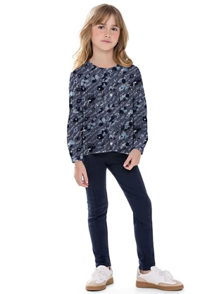 Colorittá - Conjunto Floral Abstrato Infantil Menina Cinza - COLORITTÁ
