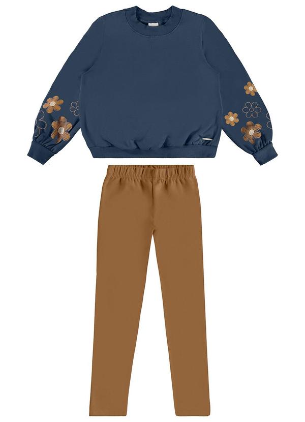 Carinhoso - Conjunto Floral em Puff Menina Azul 2