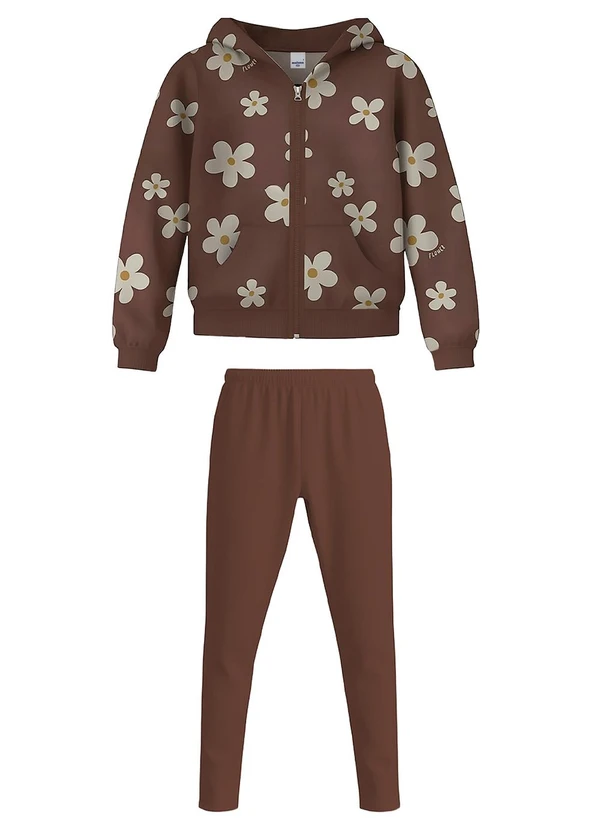 Malwee Kids - Conjunto Floral Marrom