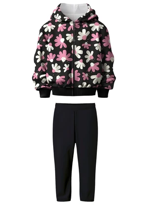 Malwee Kids - Conjunto Floral Preto Absoluto - MALWEE KIDS