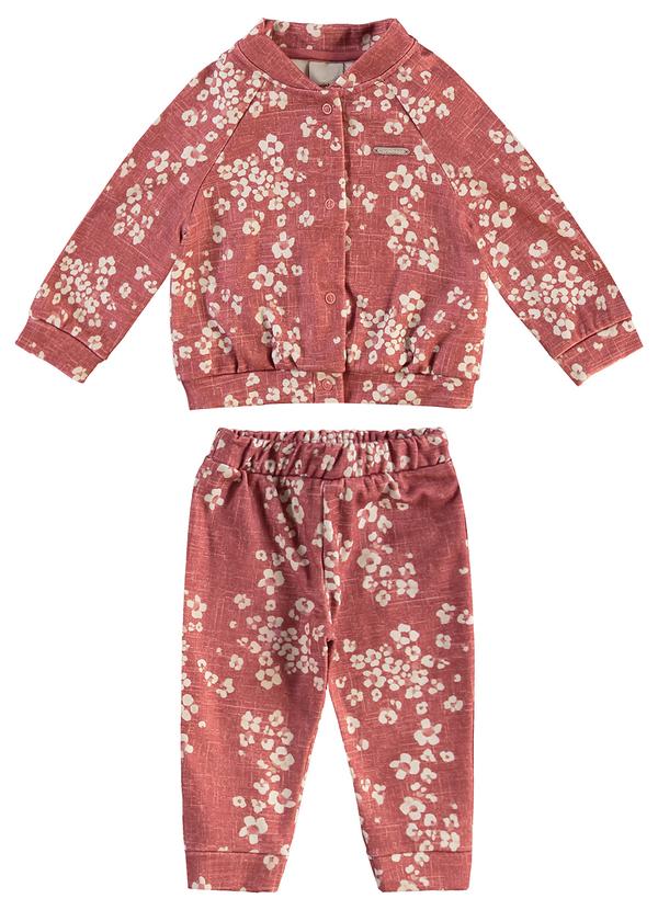 Carinhoso - Conjunto Floral Soft Menina Vermelho