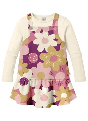 Malwee Kids - Conjunto Floral Texturizado Bege - MALWEE KIDS