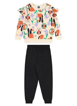 Bee Loop - Conjunto Flores e Focinhos Menina Bege - BEE LOOP