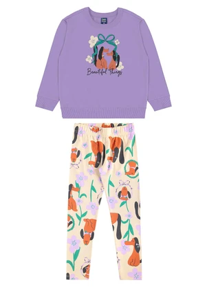 Bee Loop - Conjunto Flores e Focinhos Menina Roxo - BEE LOOP
