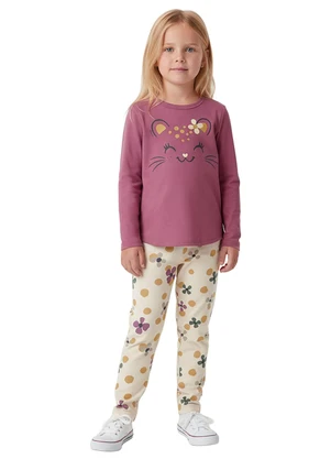 Malwee Kids - Conjunto Gatinha em Malha Malva - MALWEE KIDS